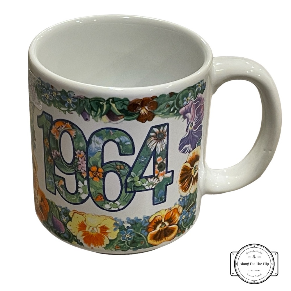 Vintage 1964 Floral Pattern Pictura Year Coffee Mug